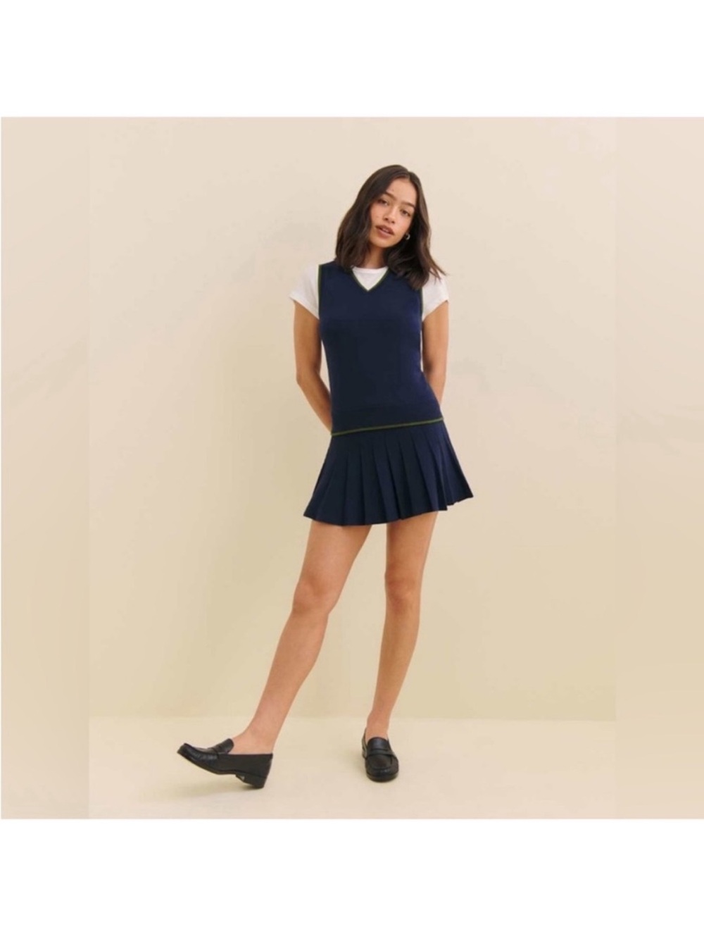 REFORMATION
Blair Sweater Dress. Navy, Grass. Size M. NWOT - Picture 6 of 14